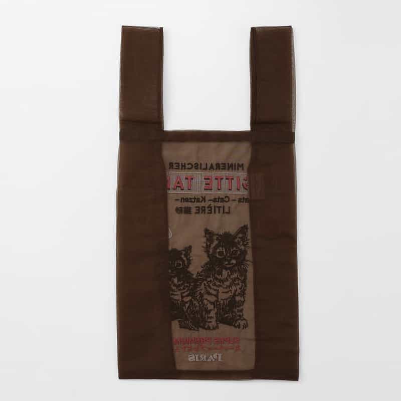 BRIGITTE TANAKA BRIGITTE TANAKA ＜ブリジットタナカ＞ バーニーズ　ニューヨーク限定オーガンジー刺繍トートバッグ "CAT" BROWN