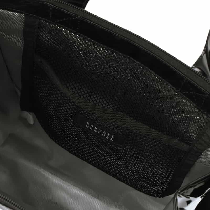 BARNEYS NEW YORK ロゴ入りPVC保冷トートバッグ／無地 BLACK