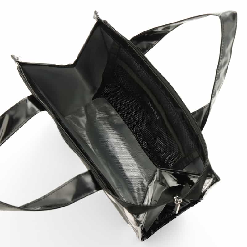 BARNEYS NEW YORK ロゴ入りPVC保冷トートバッグ／ドット柄 BLACK