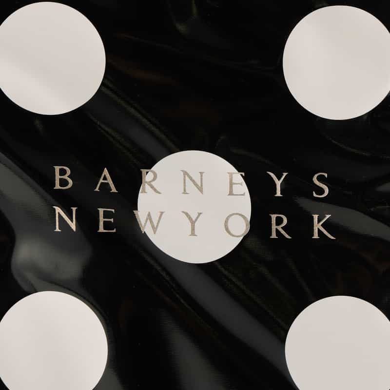 BARNEYS NEW YORK ロゴ入りPVC保冷トートバッグ／ドット柄 BLACK