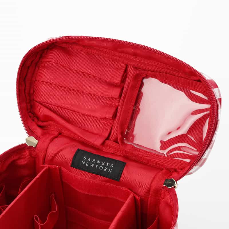 BARNEYS NEW YORK ギンガムチェック柄 バニティポーチ RED