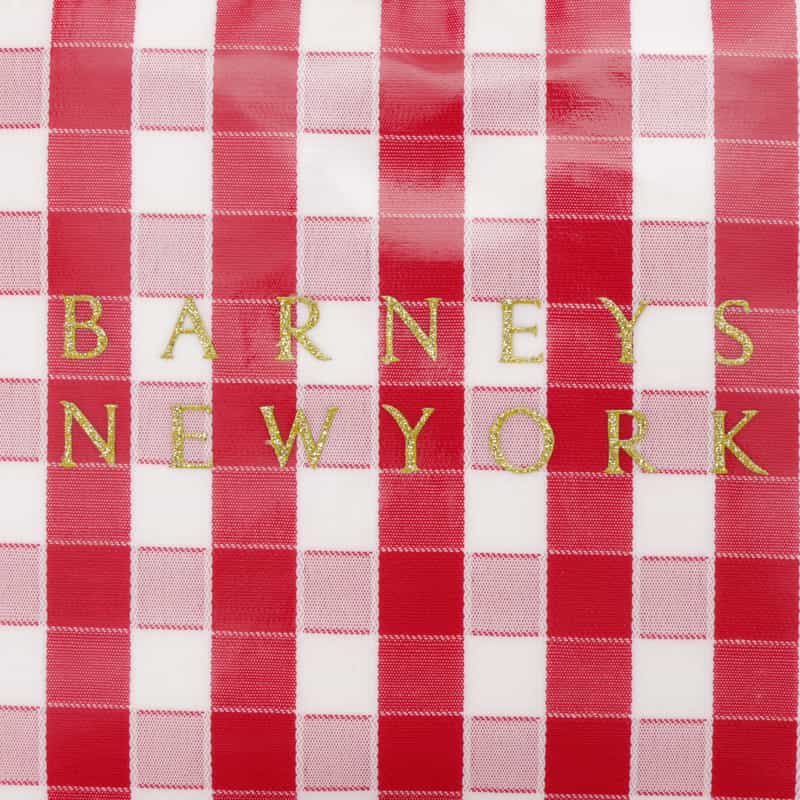 BARNEYS NEW YORK ギンガムチェック柄 バニティポーチ RED