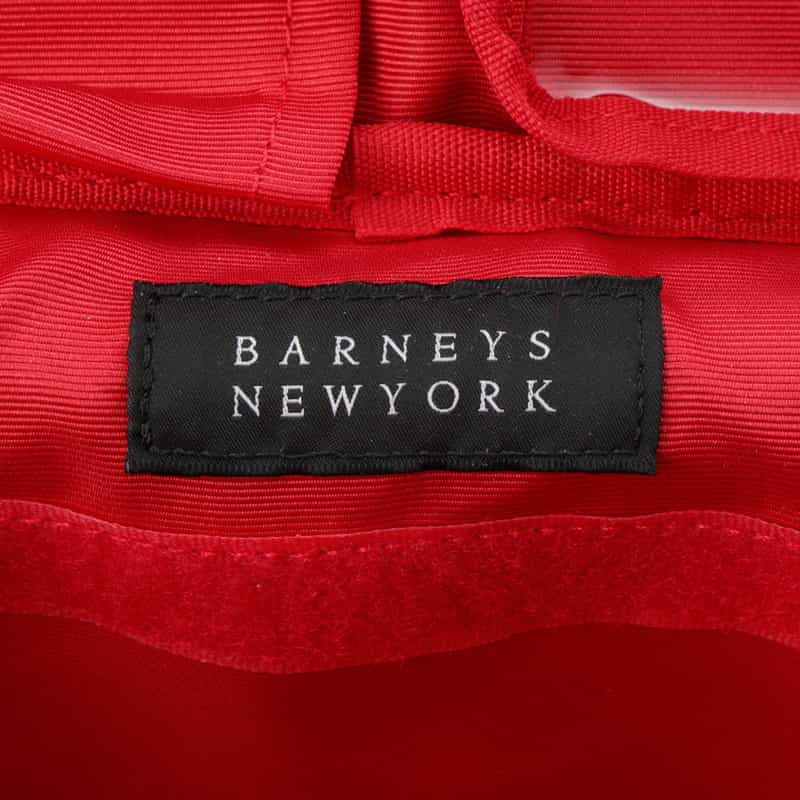 BARNEYS NEW YORK ギンガムチェック柄 バニティポーチ RED