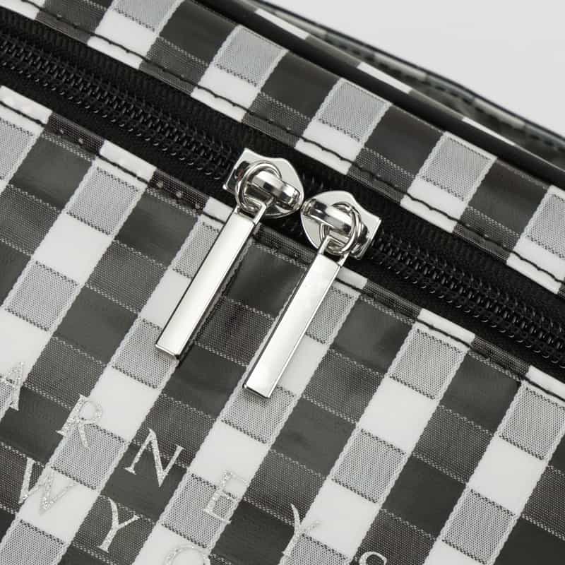 BARNEYS NEW YORK ギンガムチェック柄 バニティポーチ BLACK