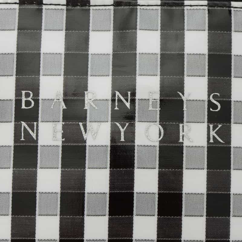 BARNEYS NEW YORK ギンガムチェック柄 バニティポーチ BLACK