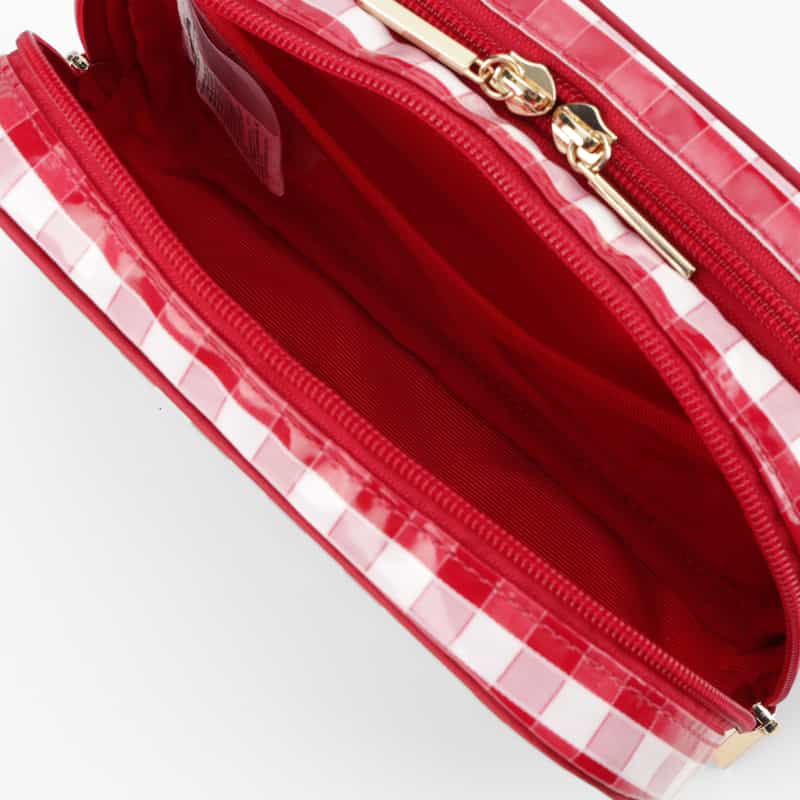 BARNEYS NEW YORK ギンガムチェック柄 メイクポーチ RED