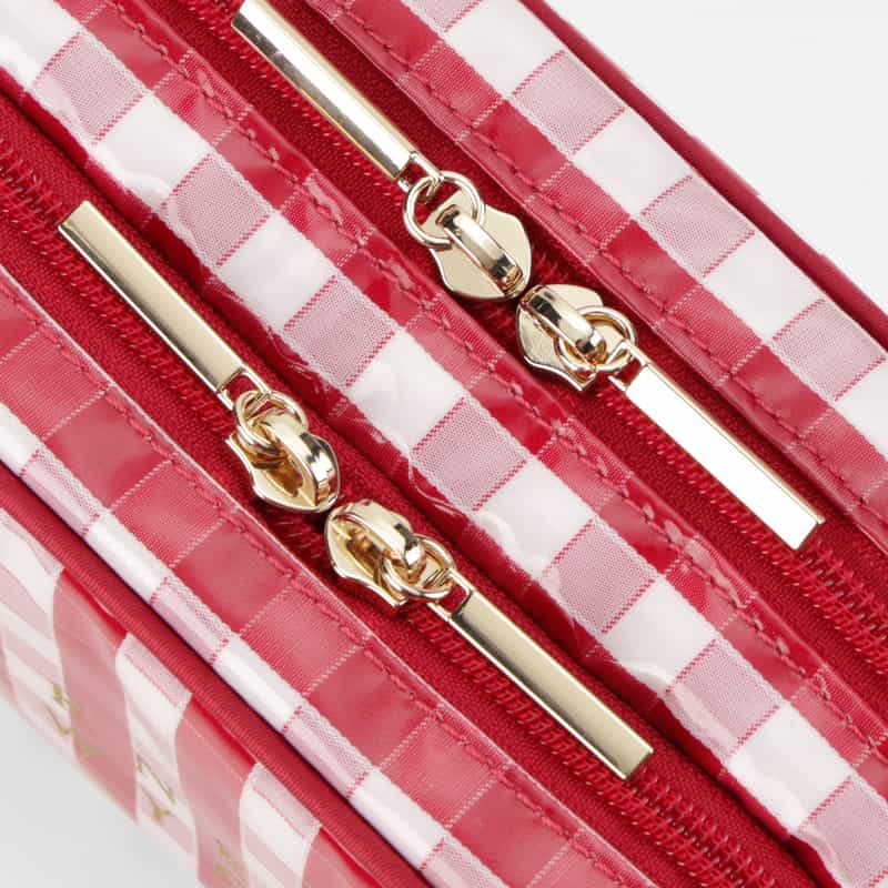 BARNEYS NEW YORK ギンガムチェック柄 メイクポーチ RED