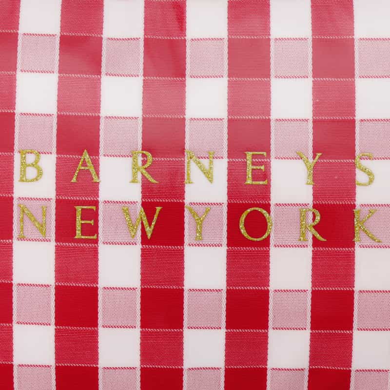 BARNEYS NEW YORK ギンガムチェック柄 メイクポーチ RED