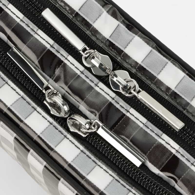 BARNEYS NEW YORK ギンガムチェック柄 メイクポーチ BLACK