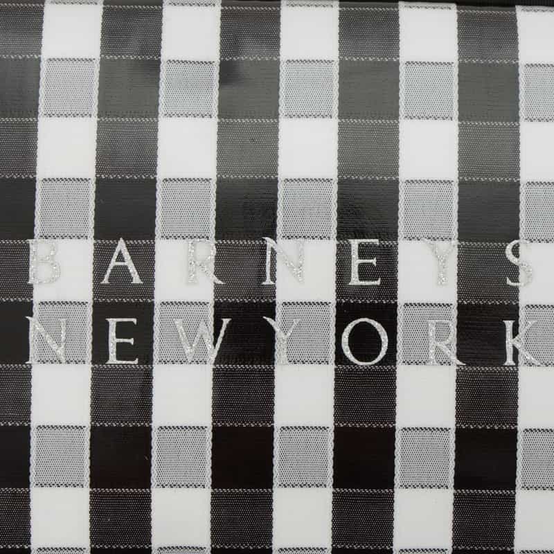 BARNEYS NEW YORK ギンガムチェック柄 メイクポーチ BLACK