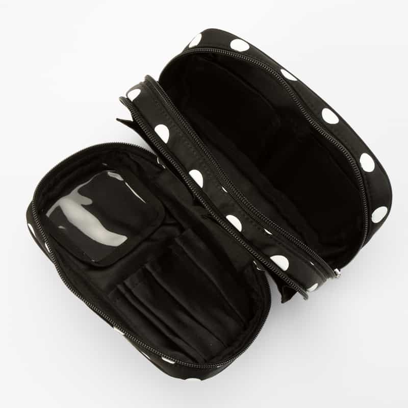 BARNEYS NEW YORK ドット柄 メイクポーチ BLACK