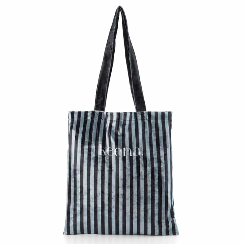 KEENA. KEENA＜キーナ＞ バーニーズ　ニューヨーク限定ストライプ柄トートバッグ BLACK