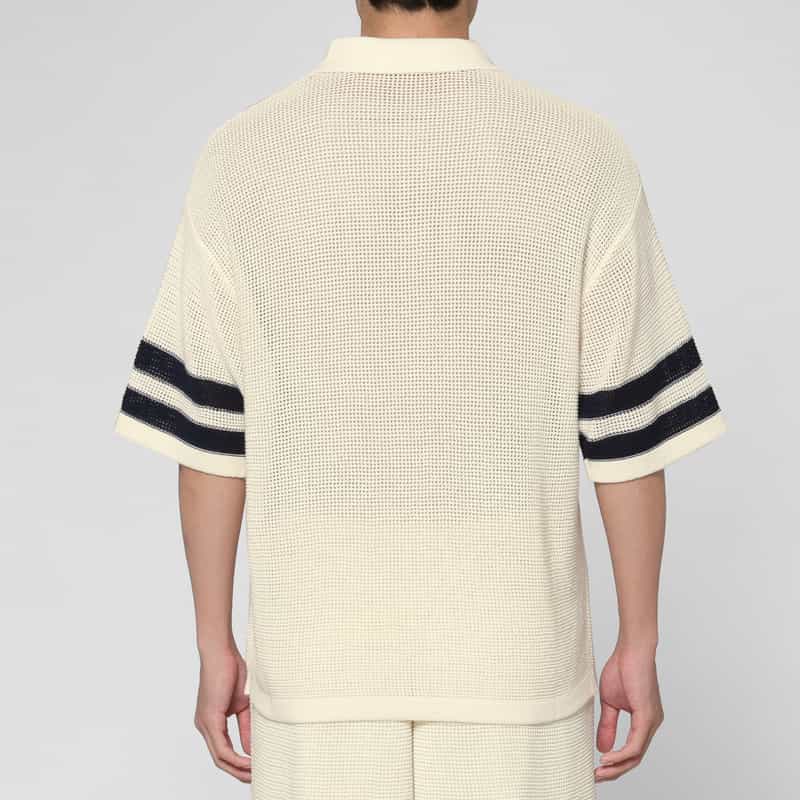 KENZO KENZO＜ケンゾー＞ メッシュ素材ニットポロシャツ OFF WHITE