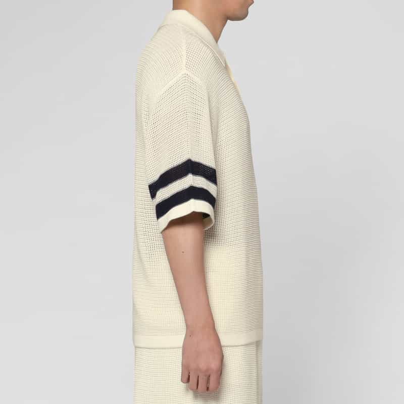 KENZO KENZO＜ケンゾー＞ メッシュ素材ニットポロシャツ OFF WHITE