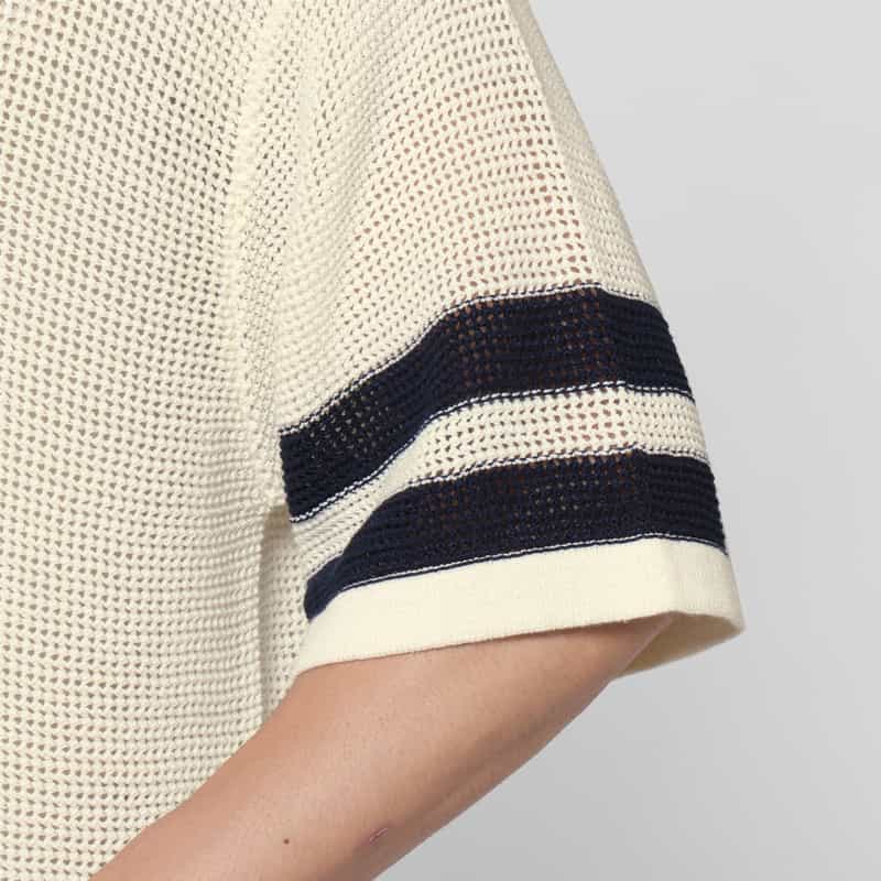 KENZO KENZO＜ケンゾー＞ メッシュ素材ニットポロシャツ OFF WHITE