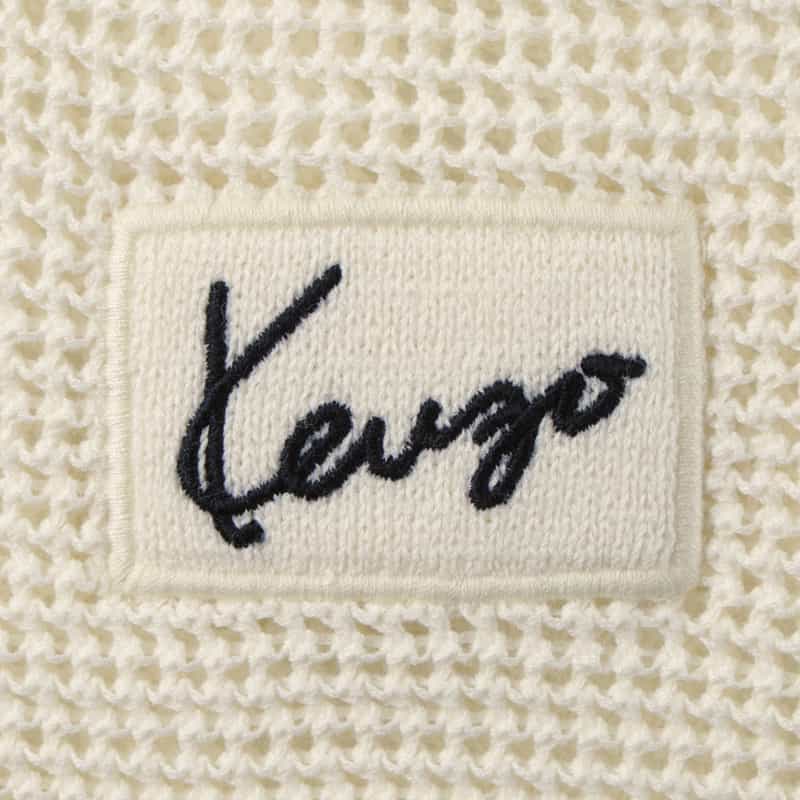 KENZO KENZO＜ケンゾー＞ メッシュ素材ニットポロシャツ OFF WHITE