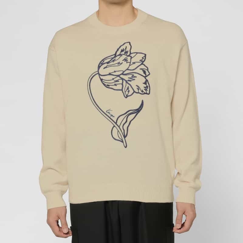 KENZO KENZO＜ケンゾー＞ グラフィックニットプルオーバー OFF WHITE