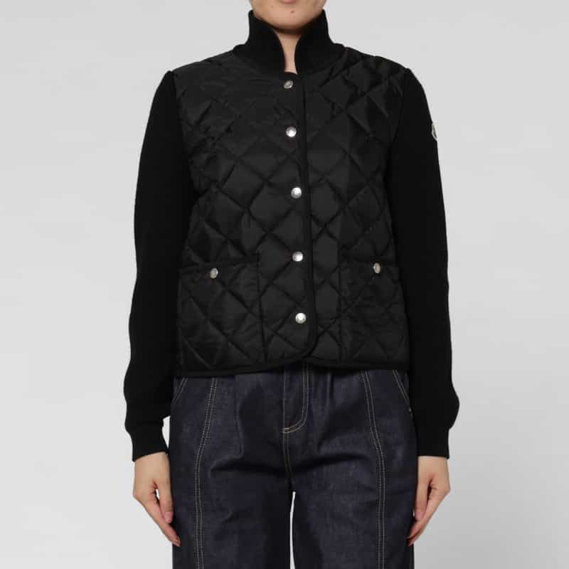 MONCLER MONCLER＜モンクレール＞ ハイブリッド ニットカーディガン BLACK