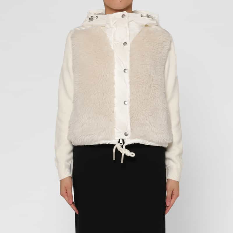 MONCLER MONCLER ＜モンクレール＞ ハイブリッド フーデッドダウンジャケット IVORY
