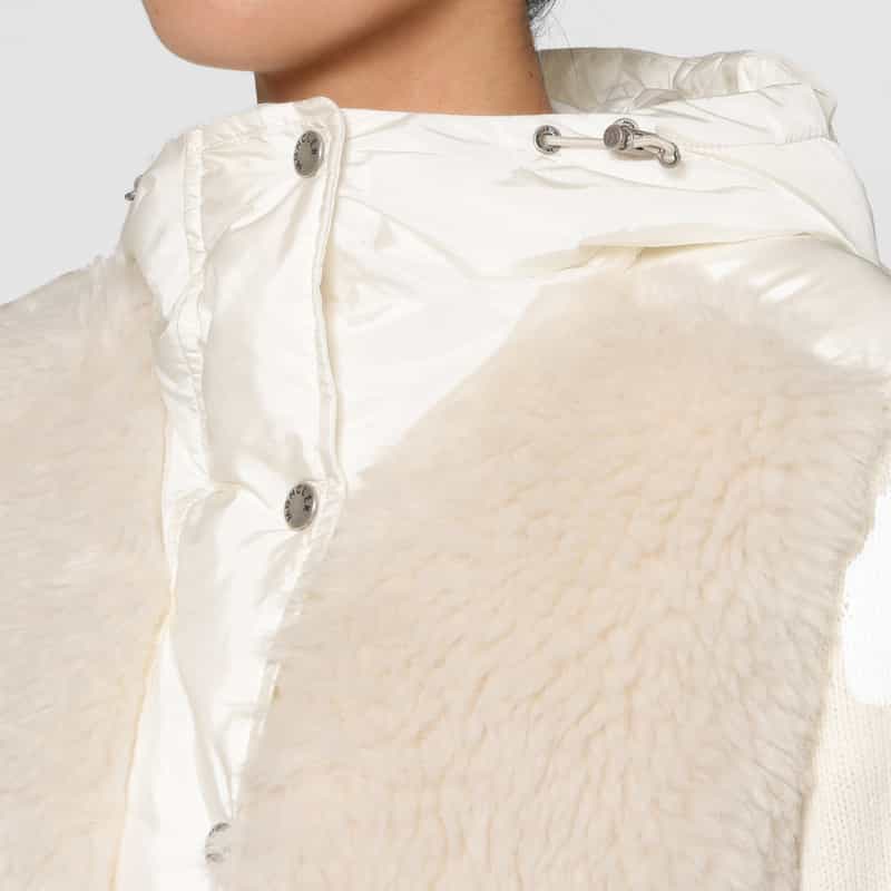 MONCLER MONCLER ＜モンクレール＞ ハイブリッド フーデッドダウンジャケット IVORY