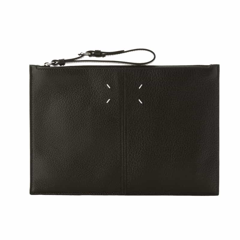 MAISON MARGIELA MAISON MARGIELA＜メゾンマルジェラ＞ ストラップ付きレザーポーチ BLACK