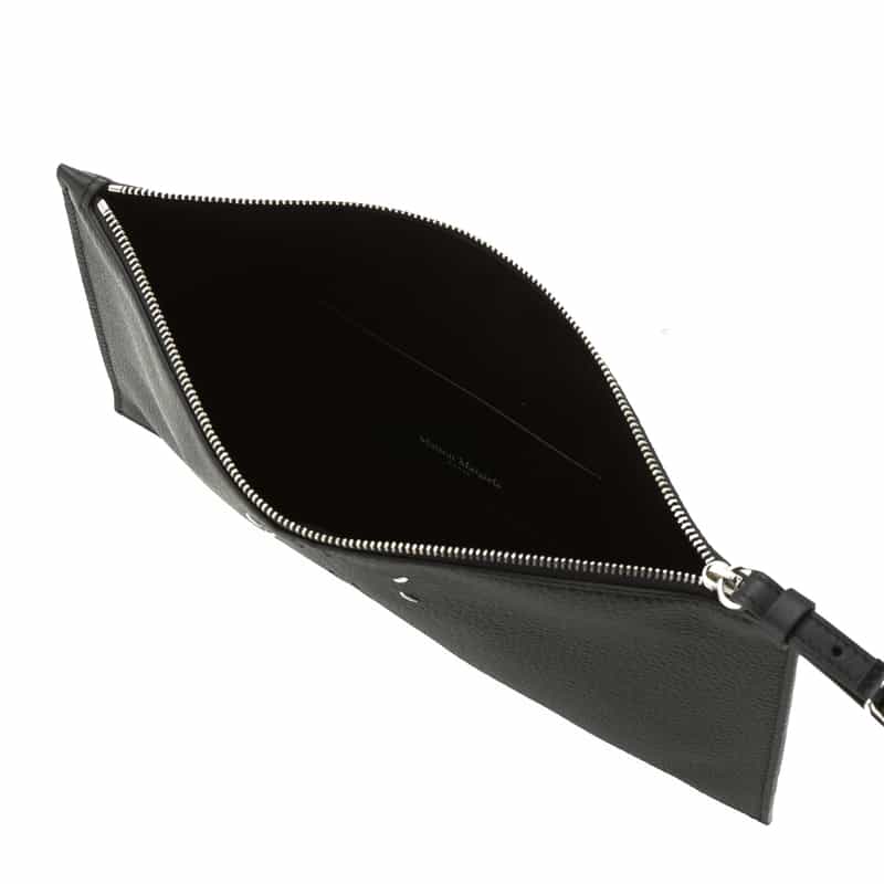 MAISON MARGIELA MAISON MARGIELA＜メゾンマルジェラ＞ ストラップ付きレザーポーチ BLACK