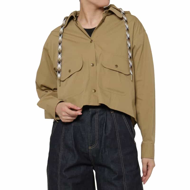 MONCLER MONCLER ＜モンクレール＞ ドローストリングフード付きシャツブルゾン BEIGE