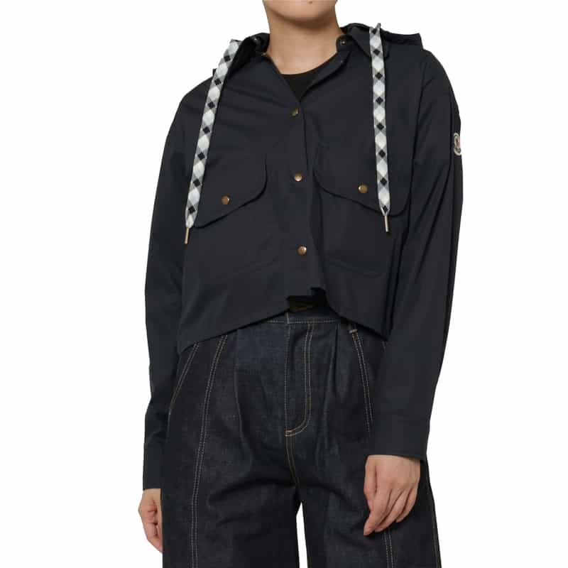 MONCLER MONCLER ＜モンクレール＞ ドローストリングフード付きシャツブルゾン NAVY