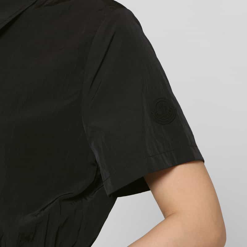 MONCLER MONCLER＜モンクレール＞ ハーフスリーブ ジップアップシャツドレス BLACK