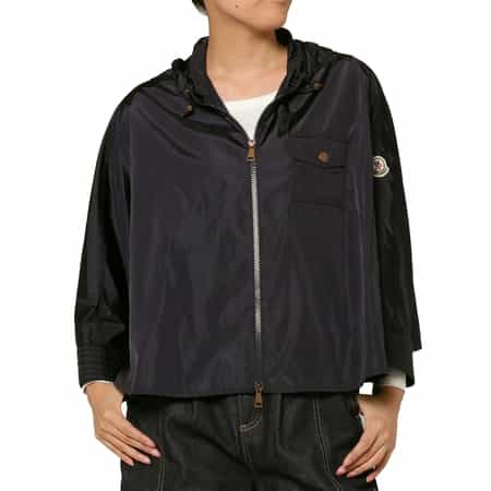 MONCLER＜モンクレール＞ ナイロン ジップアップフーデッドケープ