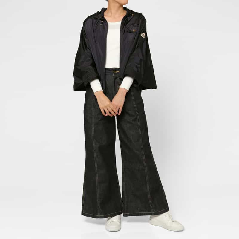 MONCLER MONCLER＜モンクレール＞ ナイロン ジップアップフーデッドケープ NAVY