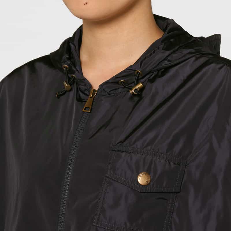 MONCLER MONCLER＜モンクレール＞ ナイロン ジップアップフーデッドケープ NAVY