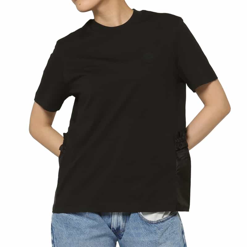 MONCLER MONCLER＜モンクレール＞ バッグラッフルデザイン 切替カットソー BLACK
