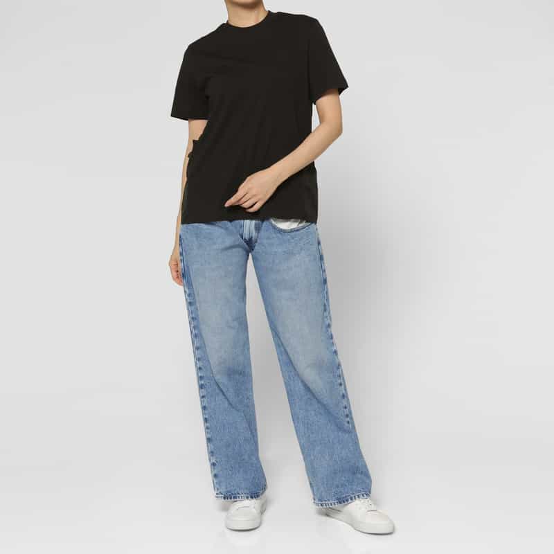 MONCLER MONCLER＜モンクレール＞ バッグラッフルデザイン 切替カットソー BLACK