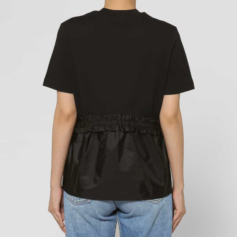 MONCLER MONCLER＜モンクレール＞ バッグラッフルデザイン 切替カットソー BLACK