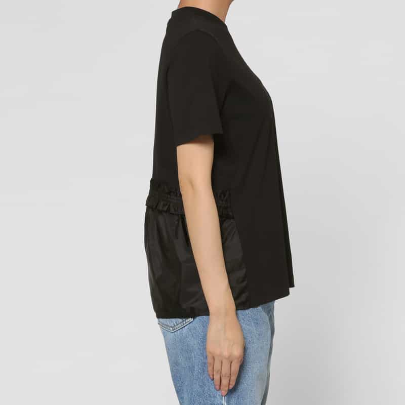 MONCLER MONCLER＜モンクレール＞ バッグラッフルデザイン 切替カットソー BLACK