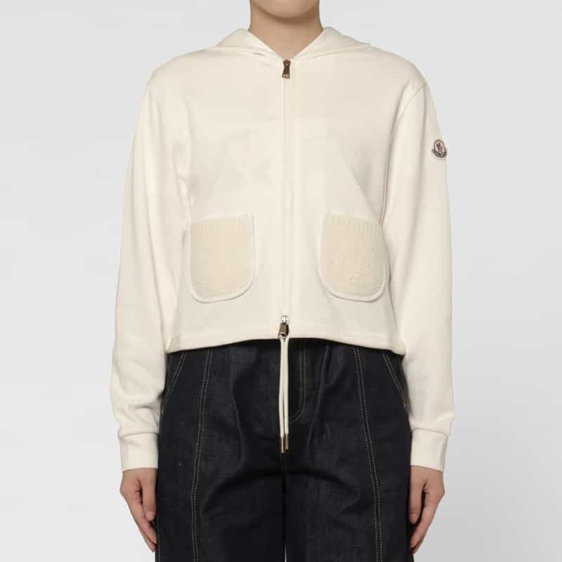 MONCLER MONCLER ＜モンクレール＞ ジップアップスウェットパーカー WHITE