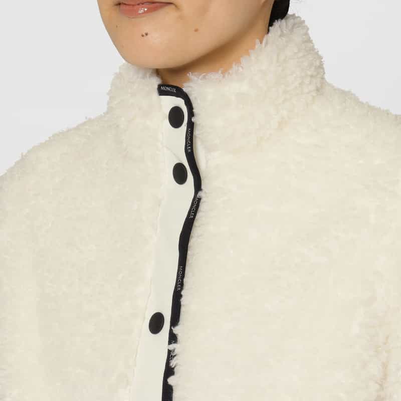 MONCLER MONCLER＜モンクレール＞ フリース ボタンダウンジャケット WHITE