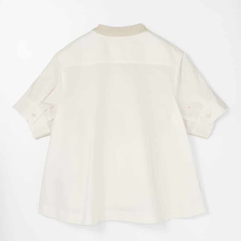 SACAI SACAI＜サカイ＞ コンビネーションコットンニットプルオーバー WHITE