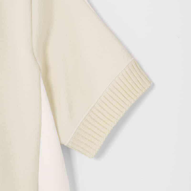 SACAI SACAI＜サカイ＞ コンビネーションコットンニットプルオーバー WHITE