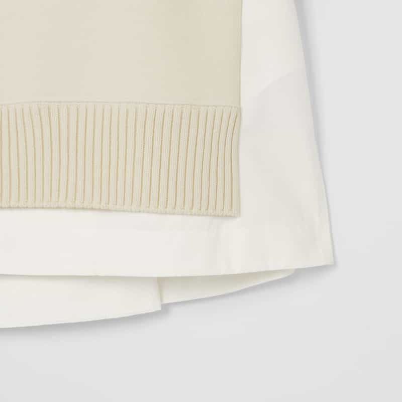 SACAI SACAI＜サカイ＞ コンビネーションコットンニットプルオーバー WHITE