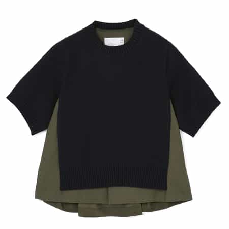 SACAI＜サカイ＞ コンビネーションコットンニットプルオーバー