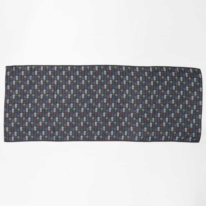 DIEFFE KINLOCH DIEFFE KINLOCH＜ディエッフェ キンロック＞ ウールスカーフ（フラワー） NAVY