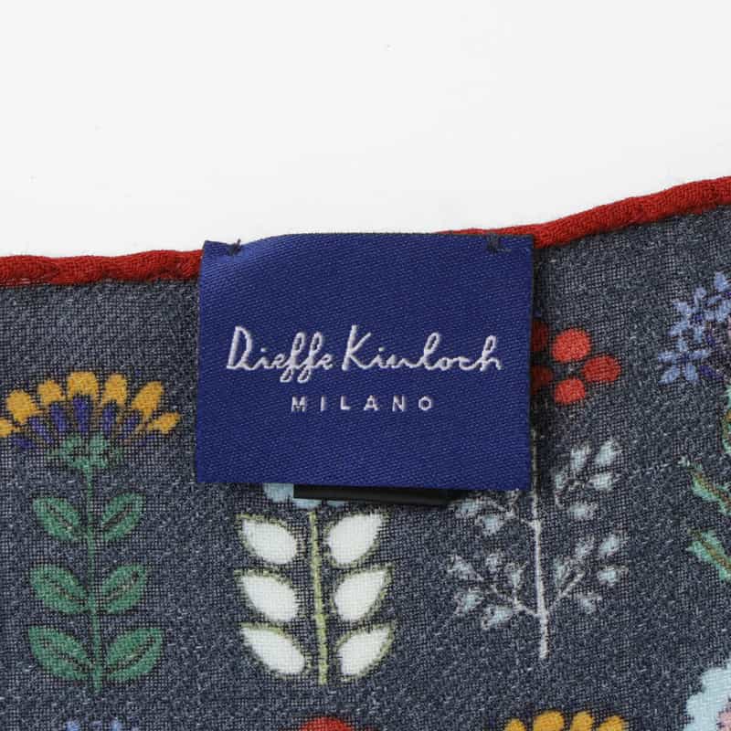 DIEFFE KINLOCH DIEFFE KINLOCH＜ディエッフェ キンロック＞ ウールスカーフ（フラワー） NAVY