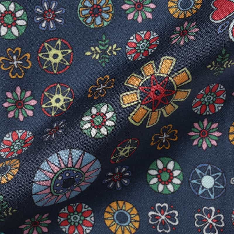 DIEFFE KINLOCH DIEFFE KINLOCH＜ディエッフェ キンロック＞ フラワー柄アスコットタイ NAVY