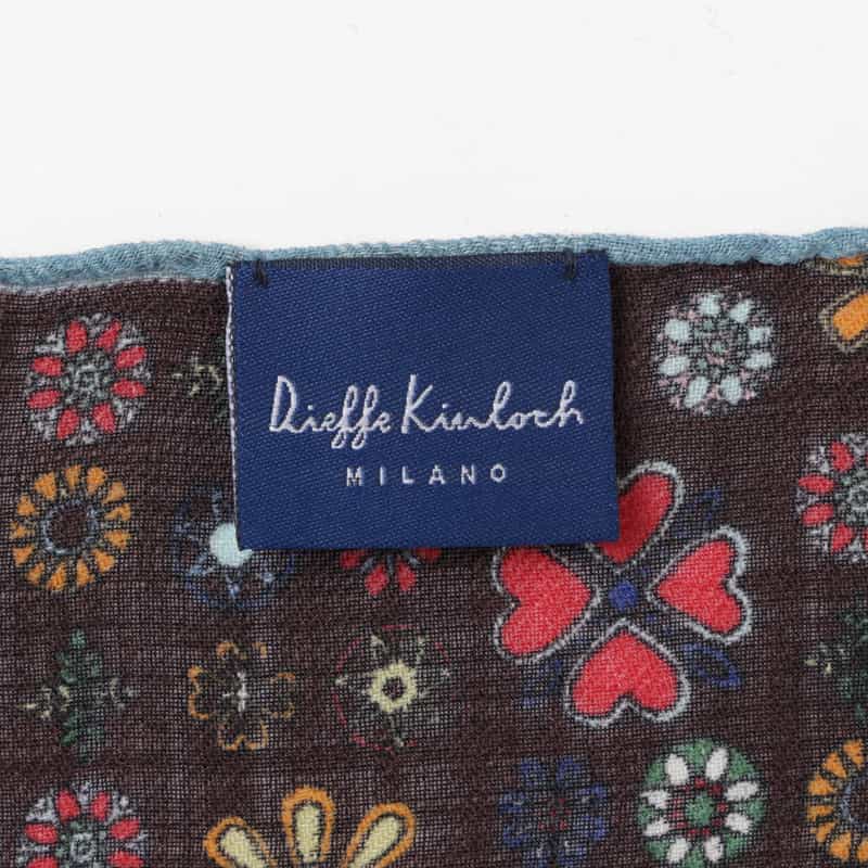 DIEFFE KINLOCH DIEFFE KINLOCH＜ディエッフェ キンロック＞ ウールスカーフ（フラワー） BROWN