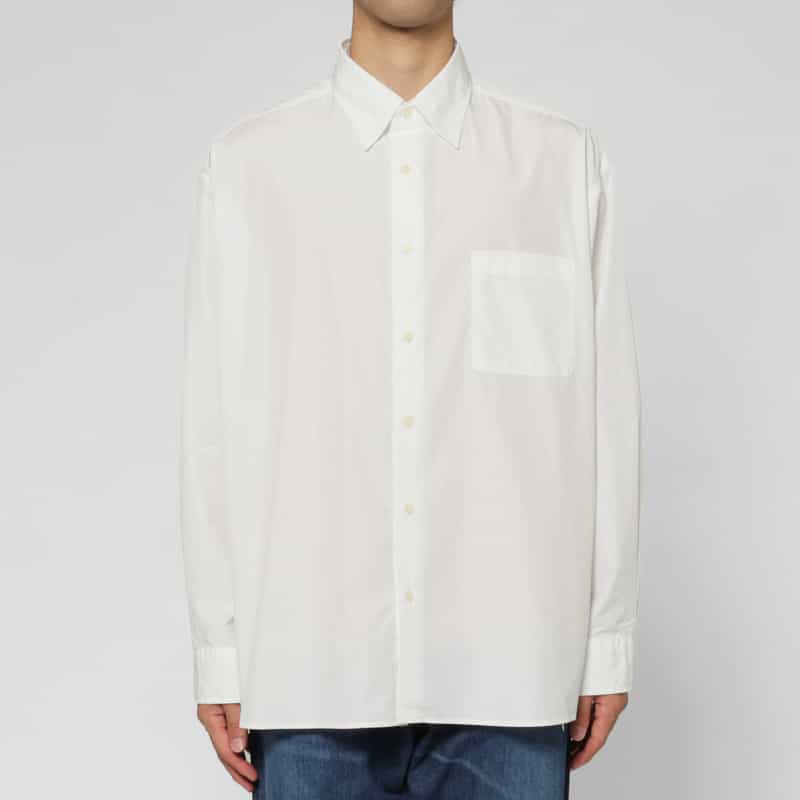 BARNEYS NEW YORK オーバーフィットカジュアルシャツ（THOMAS MASON社製コットン使用） WHITE