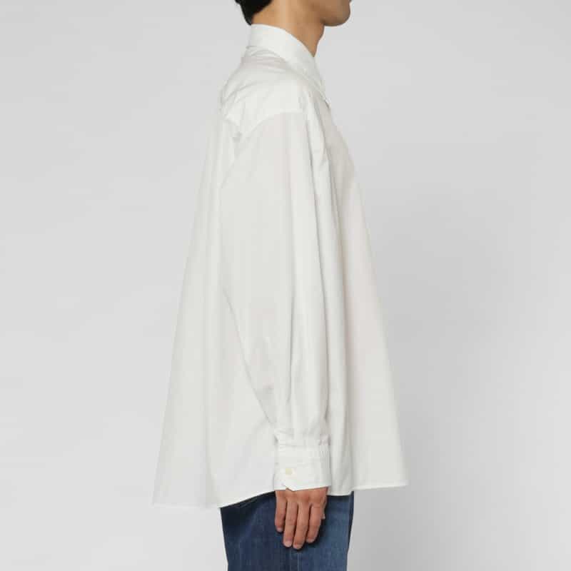 BARNEYS NEW YORK オーバーフィットカジュアルシャツ（THOMAS MASON社製コットン使用） WHITE