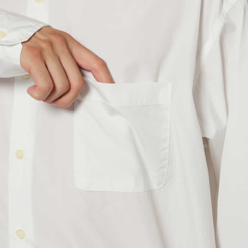 BARNEYS NEW YORK オーバーフィットカジュアルシャツ（THOMAS MASON社製コットン使用） WHITE