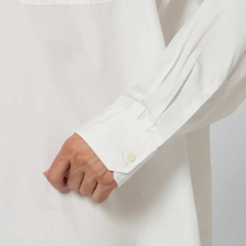 BARNEYS NEW YORK オーバーフィットカジュアルシャツ（THOMAS MASON社製コットン使用） WHITE